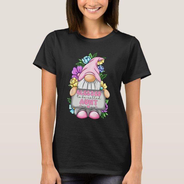 Camiseta Blessed To Be Called Aunt Gnome Cute Girl Mothers  (Frente)
