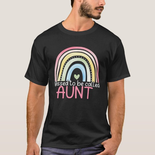 Camiseta Blessed To Be Called Aunt Rainbow Mother s Day Bes (Frente)
