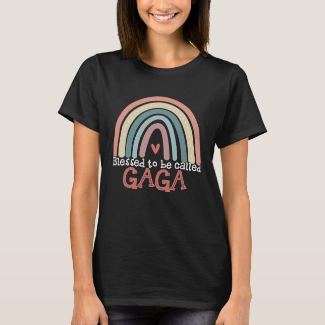 Camiseta Blessed To Be Called Gaga Boho Rainbow Mothers Day (Frente)