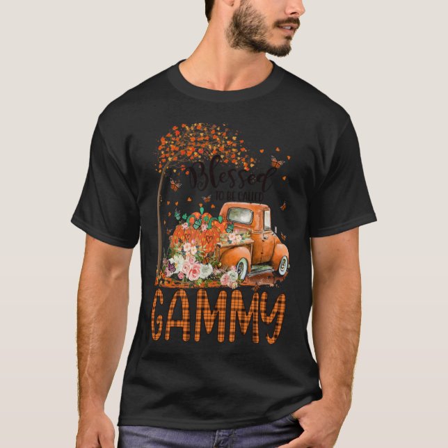 Camiseta Blessed To Be Called Gammy Fall Vibes Thanksgiving (Frente)