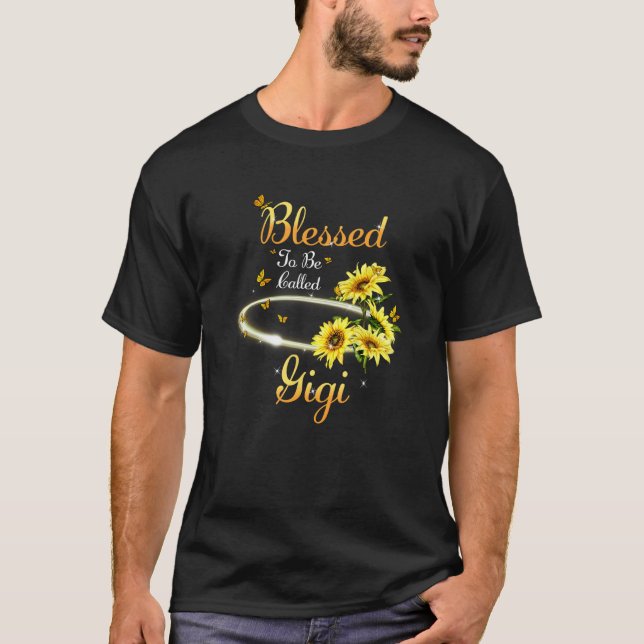 Camiseta Blessed To Be Called Gigi Cute Sunflower Mother s  (Frente)