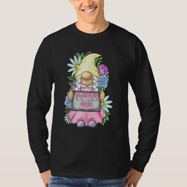 Camiseta Blessed To Be Called Gigi Gnome Cute Girl Mothers  (Frente)