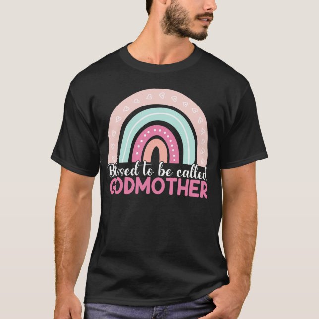 Camiseta Blessed To Be Called Godmother Rainbow Blessed Mom (Frente)