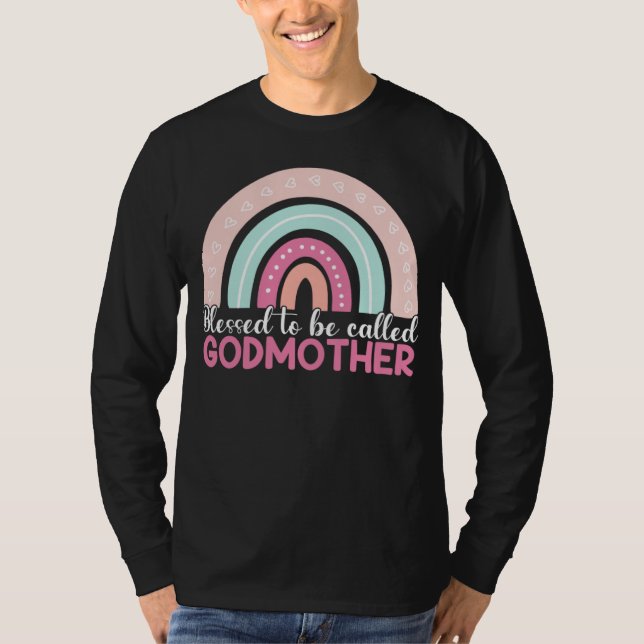 Camiseta Blessed To Be Called Godmother Rainbow Blessed Mom (Frente)