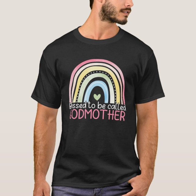 Camiseta Blessed To Be Called Godmother Rainbow Happy Mothe (Frente)