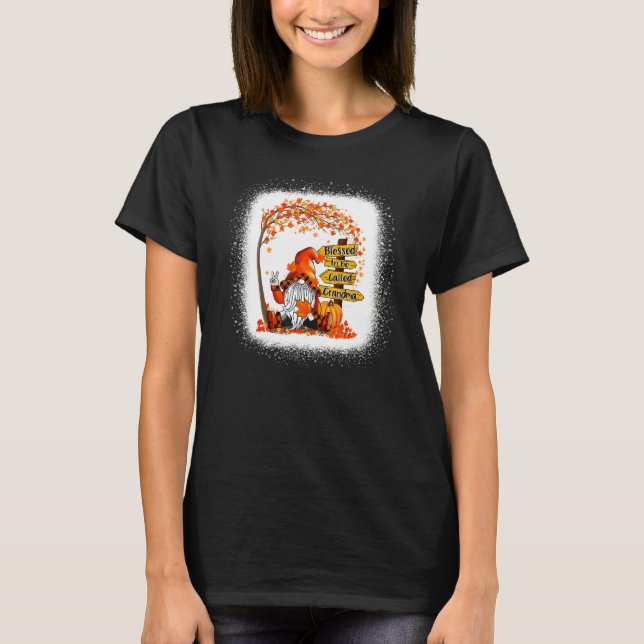 Camiseta Blessed To Be Called Grandma Gnome Fall Autumn Tha (Frente)