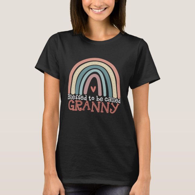 Camiseta Blessed To Be Called Granny Boho Rainbow Mothers D (Frente)