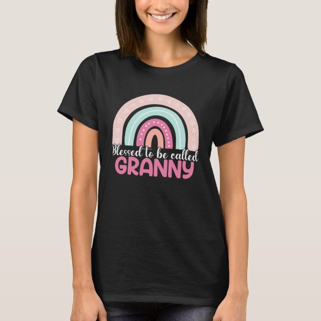 Camiseta Blessed To Be Called Granny Rainbow Mothers Day Mo (Frente)