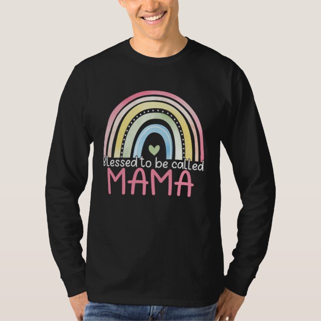 Camiseta Blessed To Be Called Mama Rainbow Mother s Day Bes (Frente)
