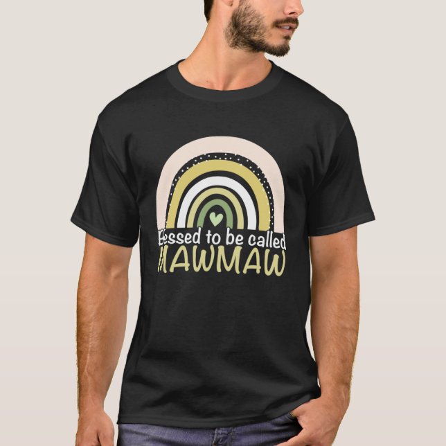 Camiseta Blessed To Be Called Mawmaw Boho Rainbow Mother s  (Frente)