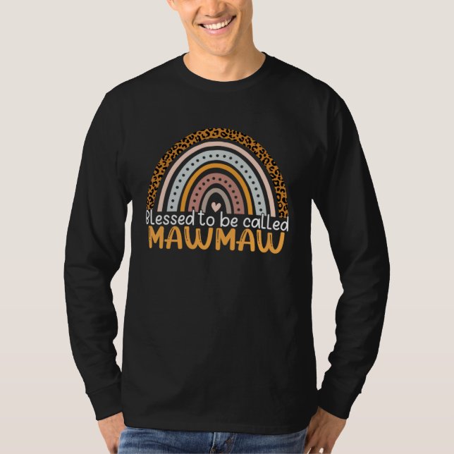 Camiseta Blessed To Be Called Mawmaw Leopard Rainbow Best M (Frente)