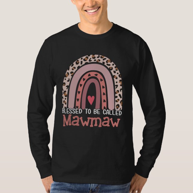 Camiseta Blessed To Be Called Mawmaw Rainbow Leopard Mother (Frente)