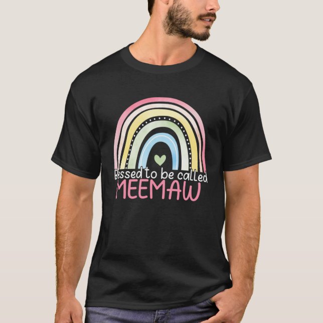 Camiseta Blessed To Be Called Meemaw Rainbow Mother s Day B (Frente)