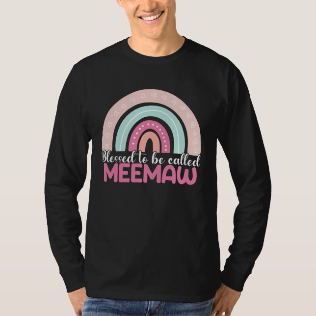 Camiseta Blessed To Be Called Meemaw Rainbow Mothers Day Mo (Frente)
