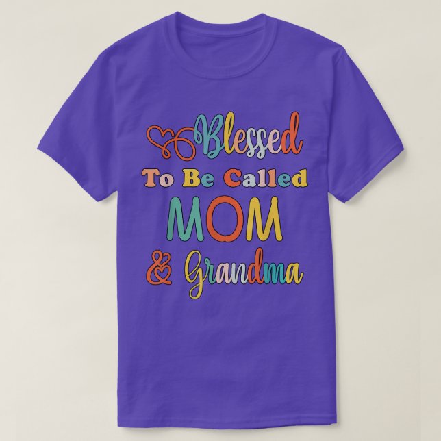 Camiseta Blessed To Be Called Mom and Grandma Funny Mom Mot (Frente do Design)