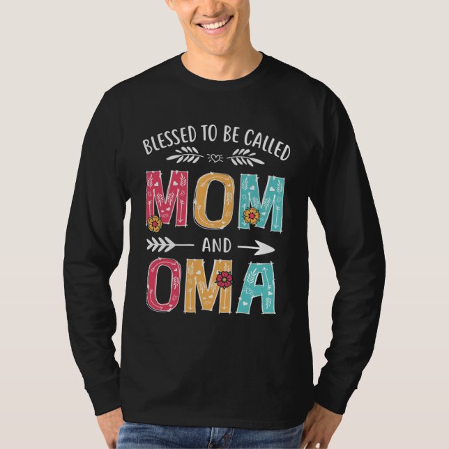 Camiseta Blessed To Be Called Mom and Oma  Grandma Mothers  (Frente)