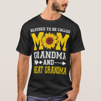 Camiseta Blessed To Be Called Mom Grandma Great Grandma Mot