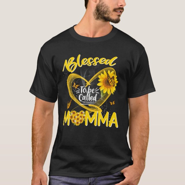 Camiseta Blessed To Be Called Momma Cute Sunflower Mother s (Frente)