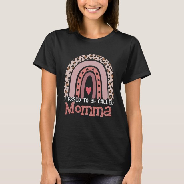 Camiseta Blessed To Be Called Momma Rainbow Leopard Mother  (Frente)