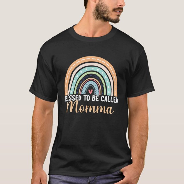 Camiseta Blessed To Be Called Momma Rainbow Mothers Day Mom (Frente)