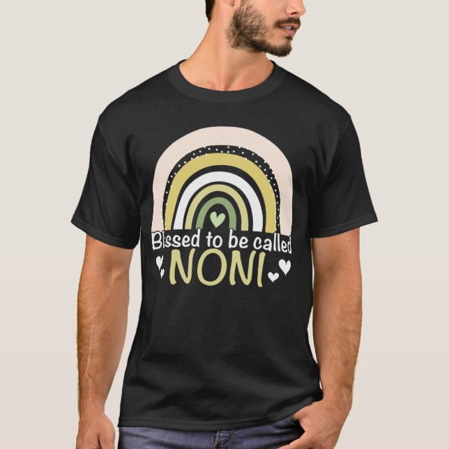 Camiseta Blessed To Be Called Noni Boho Rainbow Mother s Da (Frente)