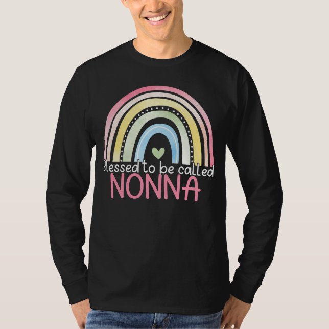 Camiseta Blessed To Be Called Nonna Rainbow Mother s Day Be (Frente)