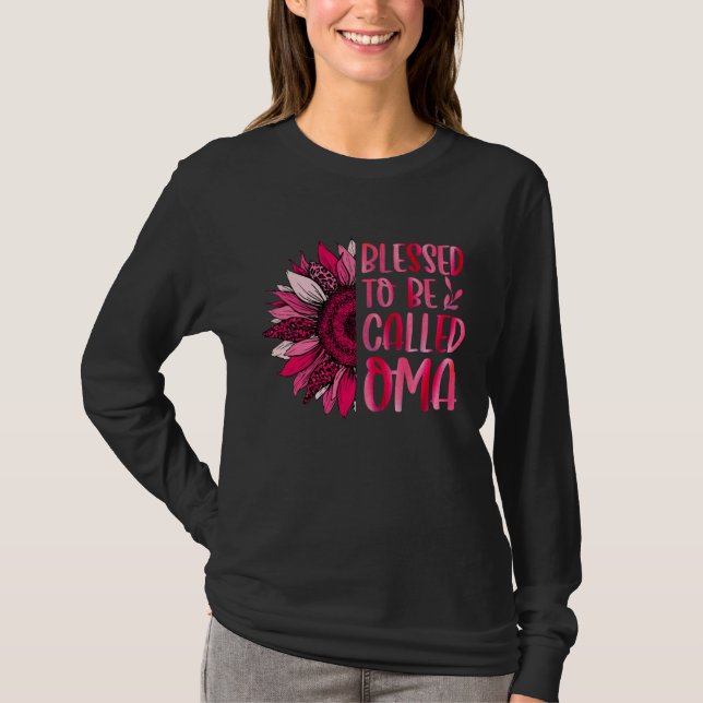 Camiseta Blessed To Be Called Oma Cute Floral Women Mothers (Frente)