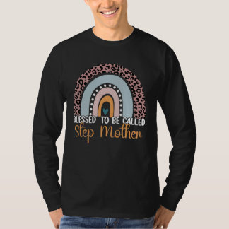 Camiseta Blessed To Be Called Stepmother Leopard Rainbow Mo