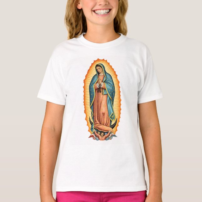 Camiseta Blessed Virgin of Guadalupe Girl's Tee Shirt (Frente)