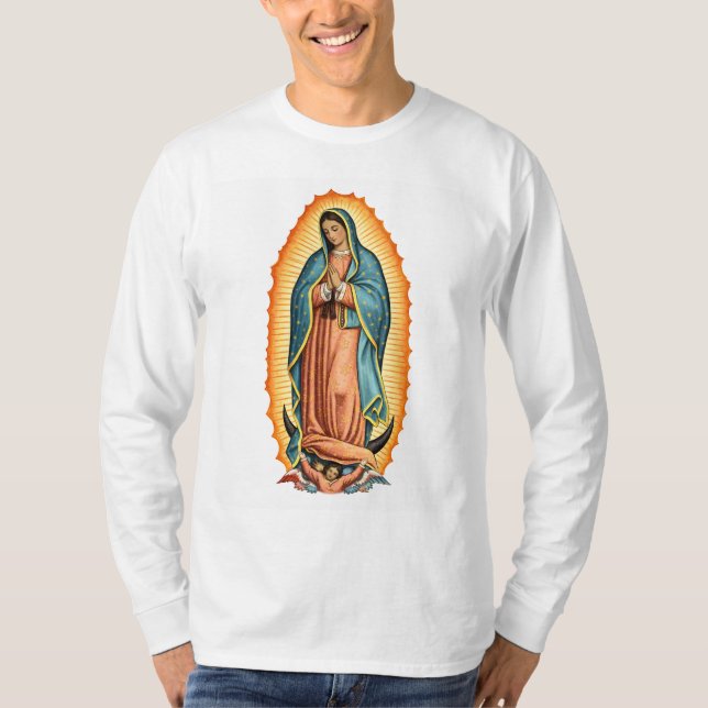 Camiseta Blessed Virgin of Guadalupe Men's Long Sleeve Tee (Frente)
