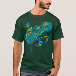 Camiseta Bleu e Dourada Marble Turquia Ação de Graças Turqu