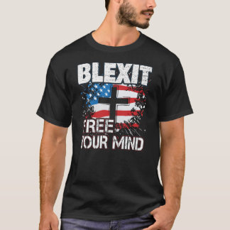Camiseta Blexit livra suas bandeira americana e cruz da