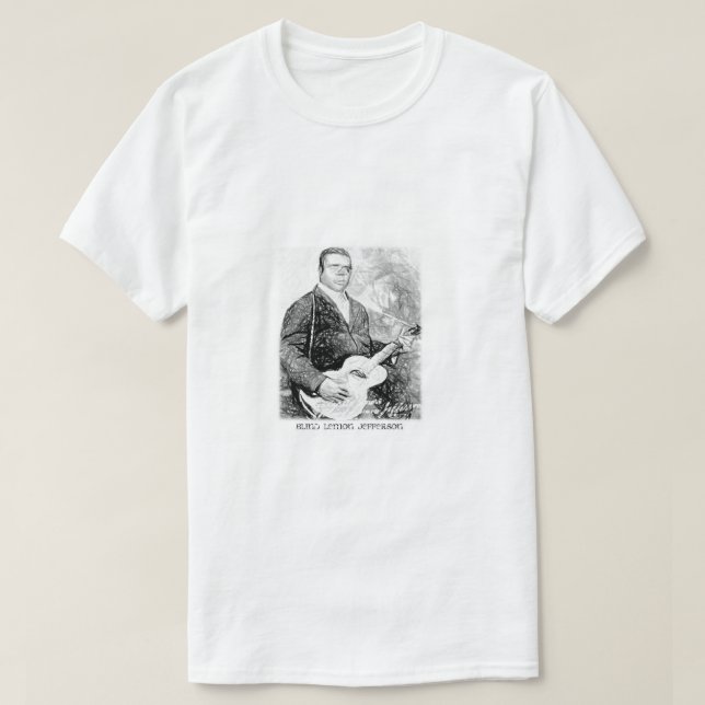 Camiseta Blind Lemon Jefferson - cantor dos AZUIS dos anos (Frente do Design)