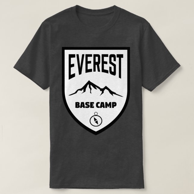 Camiseta Blindagem do acampamento base Everest Preto e Bran (Frente do Design)