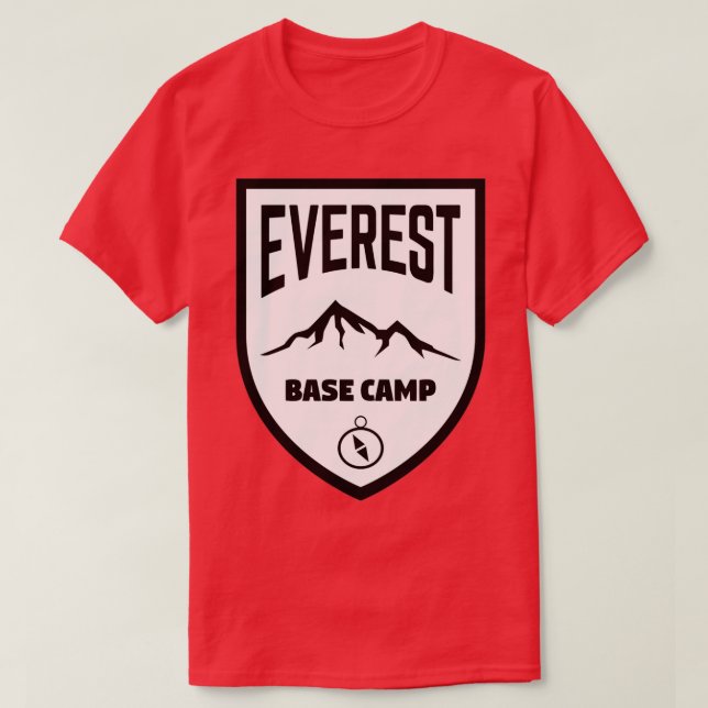Camiseta Blindagem do acampamento base Everest Preto e Bran (Frente do Design)