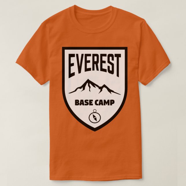 Camiseta Blindagem do acampamento base Everest Preto e Bran (Frente do Design)