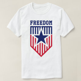 Camiseta Blindagem Patriótica do Emblema da Liberdade