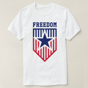 Camiseta Blindagem Patriótica do Emblema da Liberdade