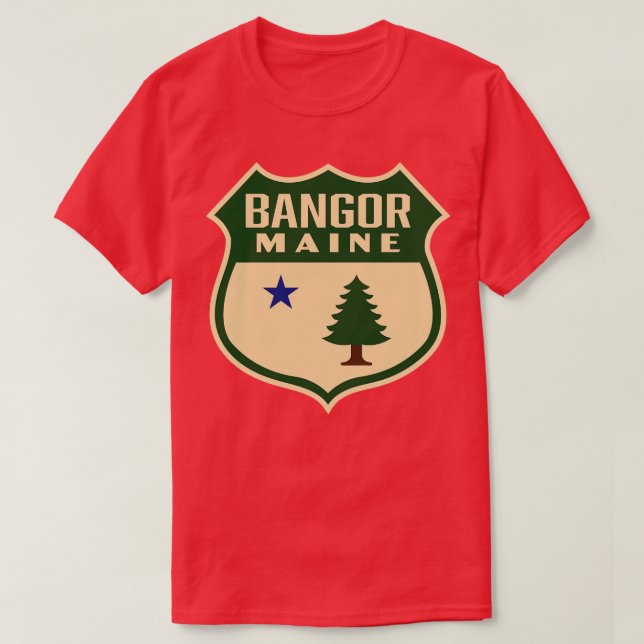 Camiseta Blindagem verde da árvore de pinheiro retrô de Ban (Frente do Design)