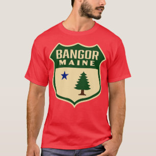 Camiseta Blindagem verde da árvore de pinheiro retrô de Ban