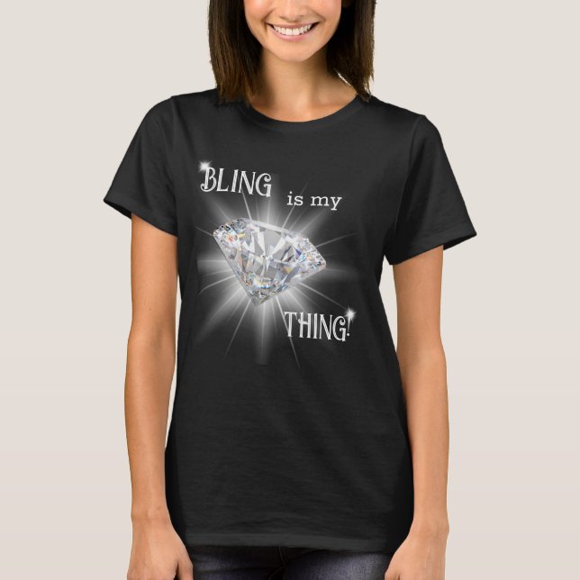 Camiseta Bling É Minha Coisa Sparkle Diamond (Frente)