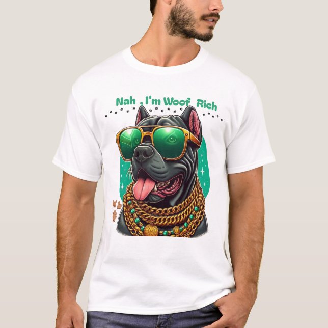 Camiseta Blinged Out Frenchie - Cachorro Salto com Cadeias (Frente)