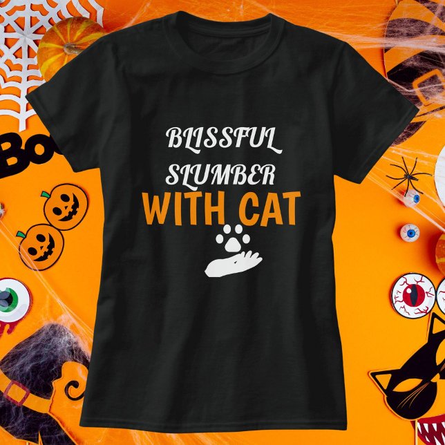Camiseta Blisonjeador Com Cat Halloween Personalizado (Criador carregado)
