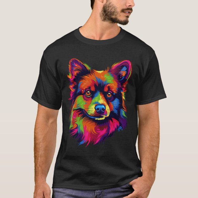 Camiseta Bliss de Pop de Arte Pomeraniana: Elegância Canina (Frente)