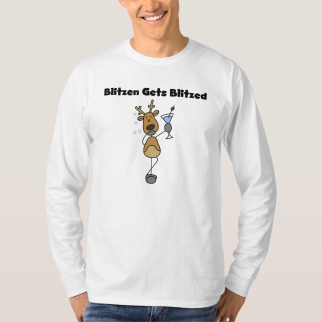 Camiseta Blitzen obtem o t-shirt longo Blitzed da Capa (Frente)