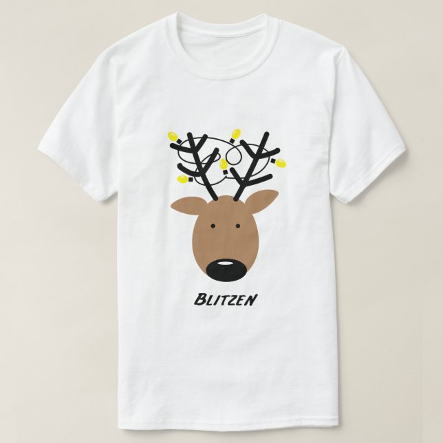 Camiseta Blitzen Reindeer (Frente do Design)