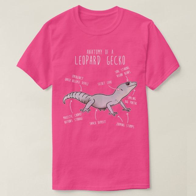 Camiseta Blizzard Leopard Gecko Lizard Reptile Anatomia (Frente do Design)