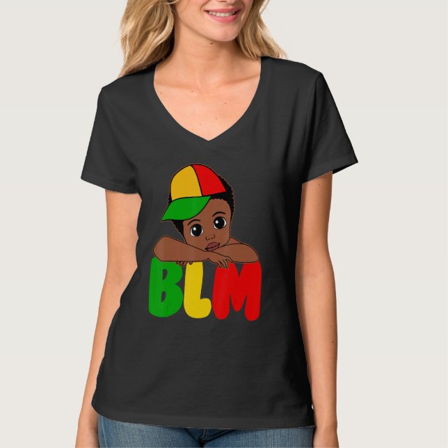 Camiseta BLM Black King Black History Melanin African Black (Frente)