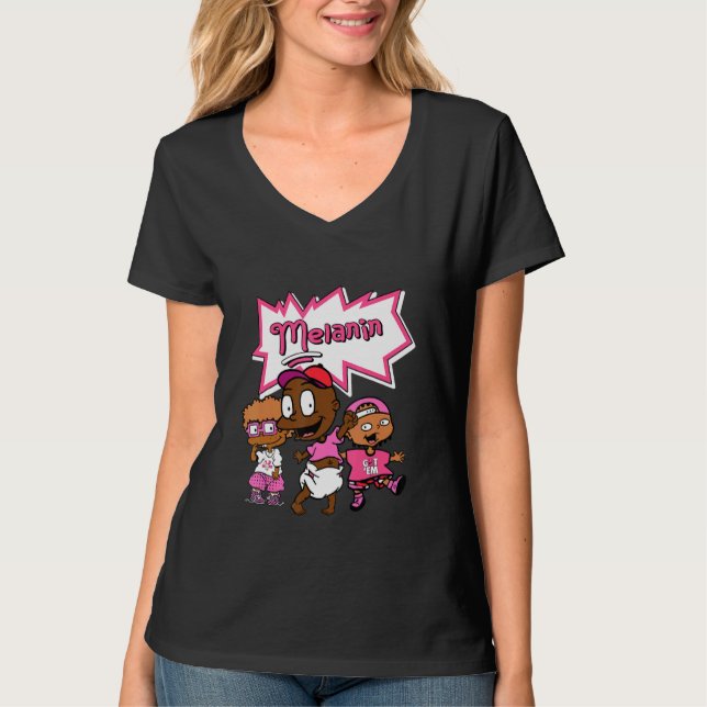 Camiseta Blm Black Melanin Kids Sneaker Match 14 Chocante P (Frente)