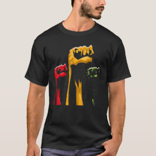 Camiseta BLM Fist Black History Mês BLM Melanin Pride Pan